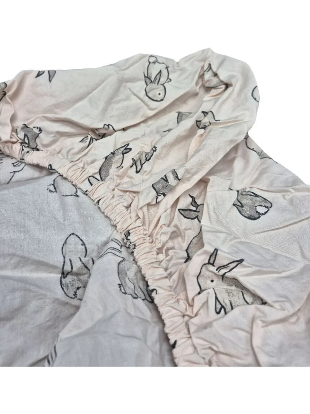 Crate & Kids Pink Bunny Crib Fitted Sheet 28x52x8in Pink Cotton Baby Bed RETIRED
